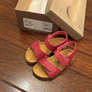 Brand New in Box Spanish Plakton Pink Leather Cork Sandals Toddlers Size 23